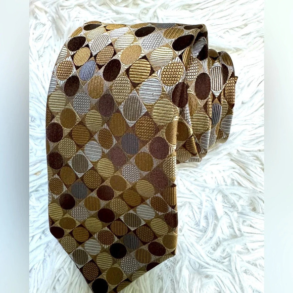 Geoffrey Bean 100% Silk Neck tie. Handmade classic iridescent dots. Multi color - Picture 1 of 7